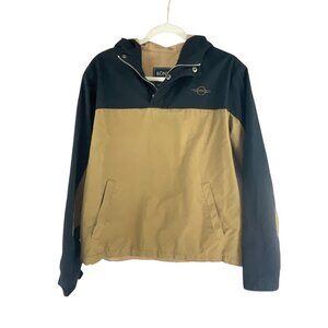 Ronin Division Mens Two-Tone Cotton Hooded Parka Anorak Jacket Size M Blue & Tan